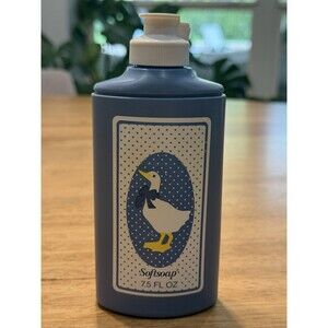 Vintage 1980’s Softsoap Liquid Soap Container Goose Blue 7.5Oz EMPTY Cottagecore